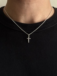 Marbella.bkk สร้อยคอเงินแท้ จี้ไม้กางเขน แบบเรียบ รุ่น Crusader III necklace
