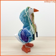 WIT Geese Costume Ornament 7Inch Desk Geese Statue Outfits Light Weight Washable for Office Tabletop