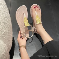 [1501 Orang Dinilai] Sandal Roman Bertapak Merah Kecil Bertapak Tebal Sandal Kaki Terbuka Bertali Si