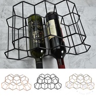 7 Bottles Metal Wine Rack Countertop Free-Stand Wine Storage Holder Space Saver Protector for Red White Wines