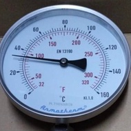 Armtherm 6" umbrella Thermometer 160 C scale thread 1/ 2" stick 15 cm