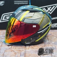 GRACSHAW DOUBLE VISOR HELMET🇲🇾 G515 GEOMAX ENFORCER YELLOW