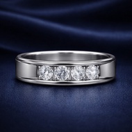 SAN950 Engagement Wedding Ring Wanita W516 - Gypsy Palladium Silver 950 White Gold | Premium Handmad