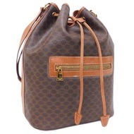 絕版古董包 Celine老花中古水桶包 單肩包 皮革包 斜背復古二手