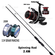 Set 3 Bagian Joran Pancing Telescopic 2 Segments 1.8m 2.1m 2.4m joran murah cuci gudang joran pancin