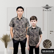 [Batik Sedondon 1/2] Pazze Printed Batik Slim Fit Short Sleeve Kids Set - 260C/264C/313C/316C/326C/3