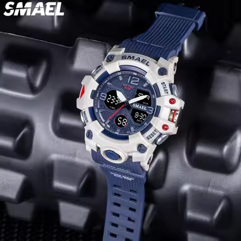 SMAEL Electronic Watch Outdoor Sports Alarm Clock Time Reporting Swimming Waterproof Electronic Watc