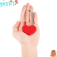 GESH1 Heart Padlock, Zinc Multicolor Love Lock, From Locking with No Key 3.5 Inch 50mm Single Heart 