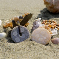 022554和合玉牌/珊瑚玉/吊墜/項鏈/水晶/天然/能量石/fossilcoral