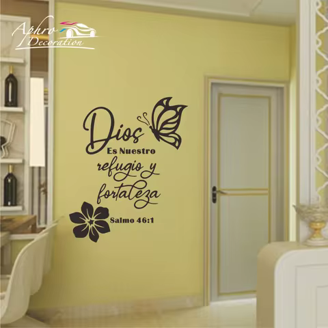 Spanish Bible Verse Christian Wall Sticker Jesues God Dios Es Nuestro Refugio Y Fortaleza, Salmo 46: