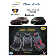 Coolmax - Semi Leather : Proton Satria 1.5  ( Car Seat Cover full-set / Sarung Kusyen Kereta yg penuh dgn lengkap )