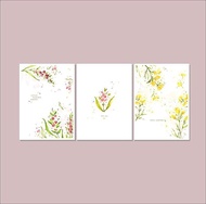 Meow Illustration明信片3入組/ 米色象牙卡/ 春日小花園2