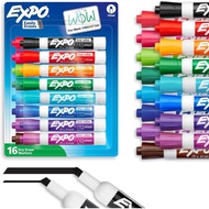 Expo Low Odor Dry Erase Marker，Multiple Colors，Chisel nib - 16Support