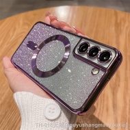 【LZ】✲♧  Magnetic Wireless Charging Case For Samsung Galaxy S21 S20 Fe S23 S22 Ultra Plus For Magsafe Gradient Glitter Cover Note 20 10