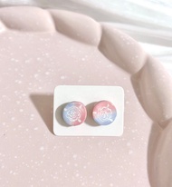 雲霞玫瑰花磚耳環