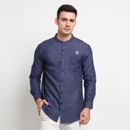 NAVY ZAMUEL |MNM x CW| Men's Koko Shirt Long Sleeve ORI Muslim Shirt - Navy, L