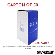 ASSURE Gauze Swab, Sterile, Non-Woven, 10cm X 10cm, 4-Ply, 7M-031-10 (10 pkt / 50pkt)