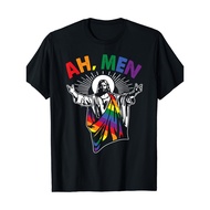 Gay Pride Jesus Rainbow Flag Christian Short-Sleeve T-Shirt