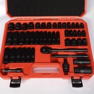 Siri KT3/8 50pc Set Soket Pneumatik 48 keping DT Set Soket Panjang dan Pendek Soket Pneumatik 37PCS