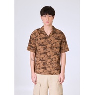 Mossimo Arjun Brown Classic Printed Woven Short Sleeves