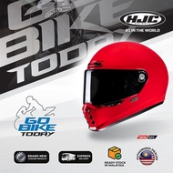 HJC V10 Deep Red Retro Helmet | Vintage Full Face | ECE 22.06 | Lightweight | Bluetooth Ready