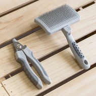 奧本日常梳剪組 超方便伸縮針梳+寵物安全指甲剪(貓狗適用)