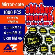 1000 Customize Sticker Label 3cm/4cm/5cm (NO DESIGN)