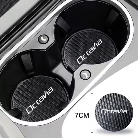 2Pcs Car Water Coaster Anti-slip Pads For Skoda Octavia A5 A7 A4 4 2 3 MK1 MK3 MK4 2022 RS IV 5e Vir