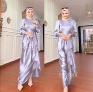 Jusi Dress Satin Silk Premium Dress yang lagi viral Gamis polosan Gamis Wanita Dewasa Kekinian Gamis