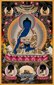 金色藥師佛唐卡藝術 | 神聖治癒佛