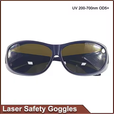 Professional Laser Safety Goggles 200-700nm OD5+ Suitable for 355nm 450nm 520nm 532nm 650nm UV, Gree