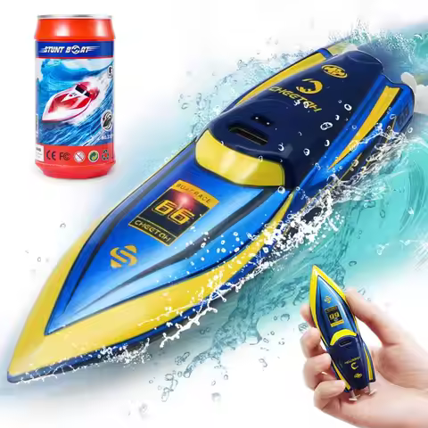 360° Rotating Fast RC Boat - Pool and Lake RC Boats, Underwater RC Speedboat Toys, Mini RC Boats for
