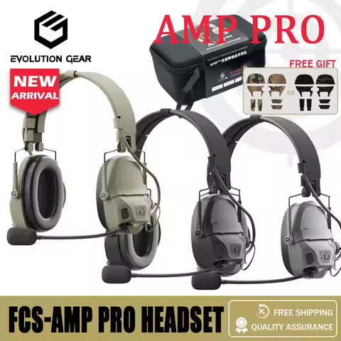 New FCS-TACTICAL AMP PRO Headset Full Digital Dual DPS Tactical Communication Noise Reduction Dual-C