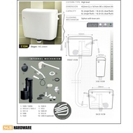 TECHPLAS HIGH LEVEL 9L PLASTIC CISTERN KOTAK JAMBAN AIR