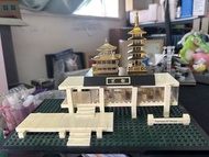 LOZ 微型積木模型 日本景觀模型 日本京都Lego模型 金閣寺模型 五重塔擺設