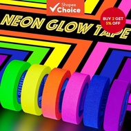 UV Blacklight Reactive Fluorescent Cloth/Neon Gaffer Tape, Super Bright Spike Tape for Glow Party Su