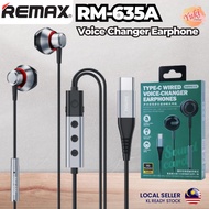 Remax Earphone Type-C Wired Voice Changer Earphone Bass Gamming Live Streaming Earbud Handfree In Ear HeadphonesRM-635A