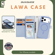 DUX LAWA Detachable 2-in-1 Magnetic Flip Phone Case for iPhone 17 16e 16 15 Pro Max Pro Air Plus Wal