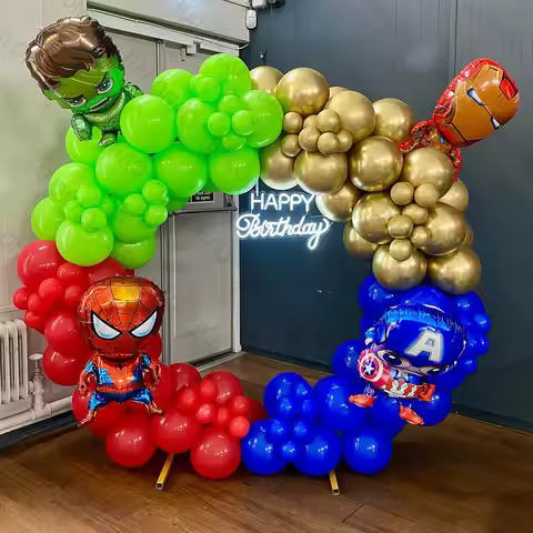 SpiderMan Hulk Iron Man Latex Balloon Boy Children's Birthday Party Avengers Theme Inflatable Toys S