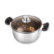 華發 - 加厚不鏽鋼雙耳湯煲 (22cm)湯鍋家用湯鍋耐熱耐高溫