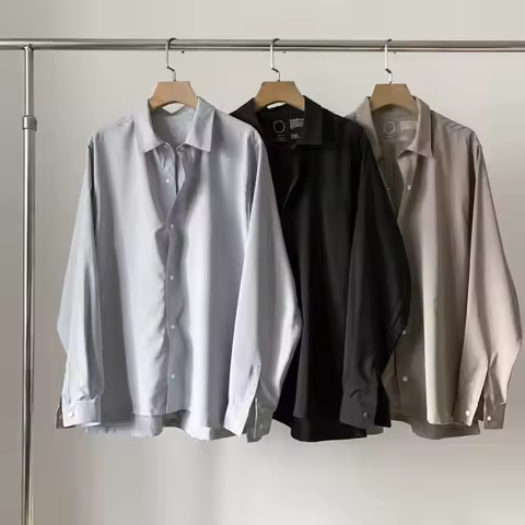 Thin Yamatomichi Print Tag Label Long Sleeve Shirt Japanese Men Women High Quality Loose Quick Dry S