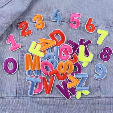 A-Z English Letter Patch 0-9 Number Embroidered Patches For Clothes DIY Shoes Jersey Uniform Hats Se