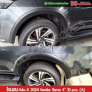 คิ้วล้อ mux 2024 2025 4 นิ้ว ทรงเรียบ ดำด้าน A (10 ชิ้น)