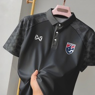 2568 EGO SPORTเสื้อโปรโล ชาย ชายเสื้อโปโลแขนสั้นคุณภาพสูงแห้งเร็วธงชาติไทยผูกย้อมเสื้อโปโลผู้ชาย เสื