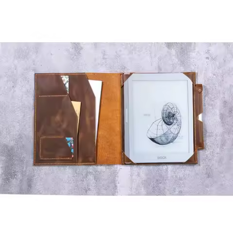 Handmade Leather Folio Cover for Onyx Boox Note Air 2 Boox Tab Ultra - Hand-Stitched, Personalized C