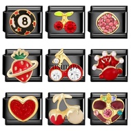 Fashion Homme Casino Poker Chess Snooker Charm Italian Links Fit 9mm Bracelet Stainless Steel Women 