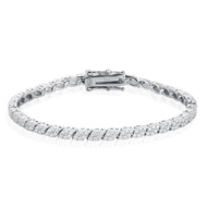 Tezzc New style Rhombus 1.2mm Full Moissanite Tennis Bracelet For Women Men S925 Sterling Silver Di