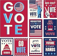 Wallbuddy Vote Campaign Political Wall Art | USA Election Go Out & Vote Campaign Signs Set of 9 Post