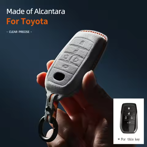 Alcantara Suede Remote Car Key Shell Case CoverkFor Toyota Alphard Vellfire Sienna Alphard Previa RA