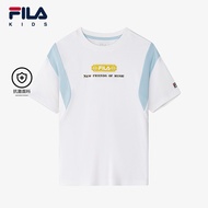 (130-165cm) FILA KIDS WHITE LINE Boys Short Sleeve T-shirt in white